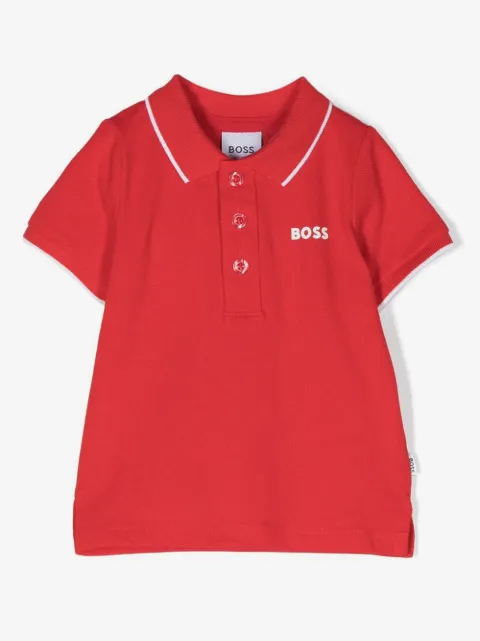 BOSS Kidswear playera tipo polo con logo estampado