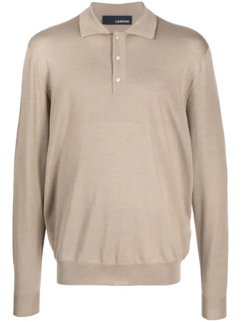 Lardini long-sleeve knitted polo shirt