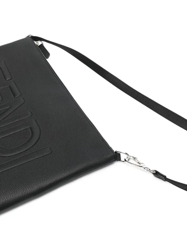 FENDI embossed-logo Clutch Bag | Black | FARFETCH CA
