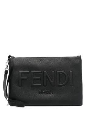 Zegna レザー クラッチバッグ | ブラック | FARFETCH JP