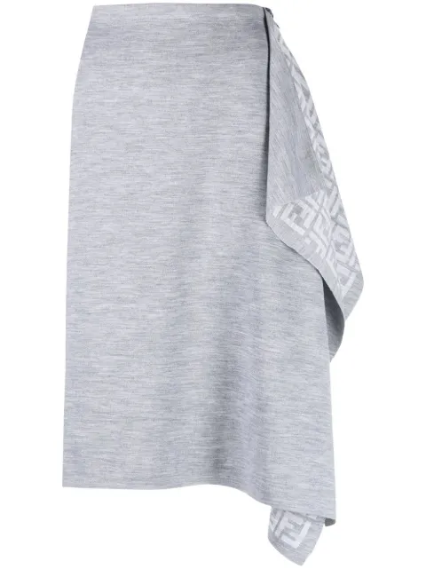 FENDI falda tejida asimétrica