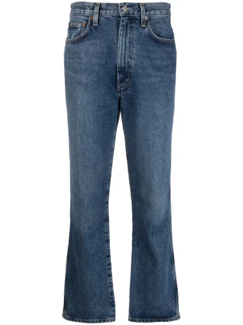 AGOLDE Calça jeans cropped cintura alta