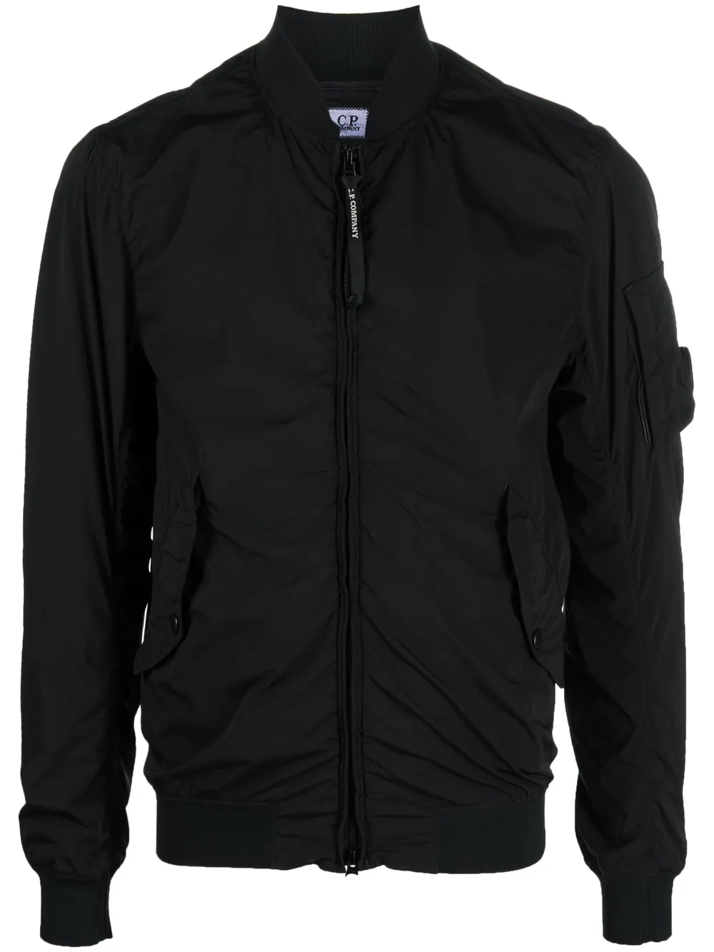 C.p. Company Black Lens Bomber Jacket In Schwarz