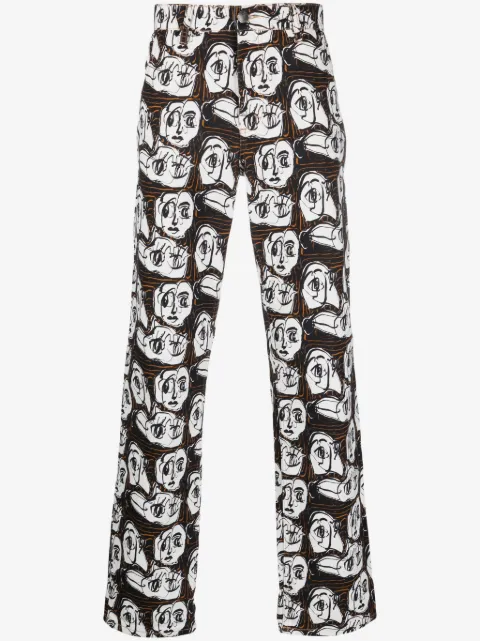 Charles Jeffrey Loverboy pantalon en coton à imprimé graphique