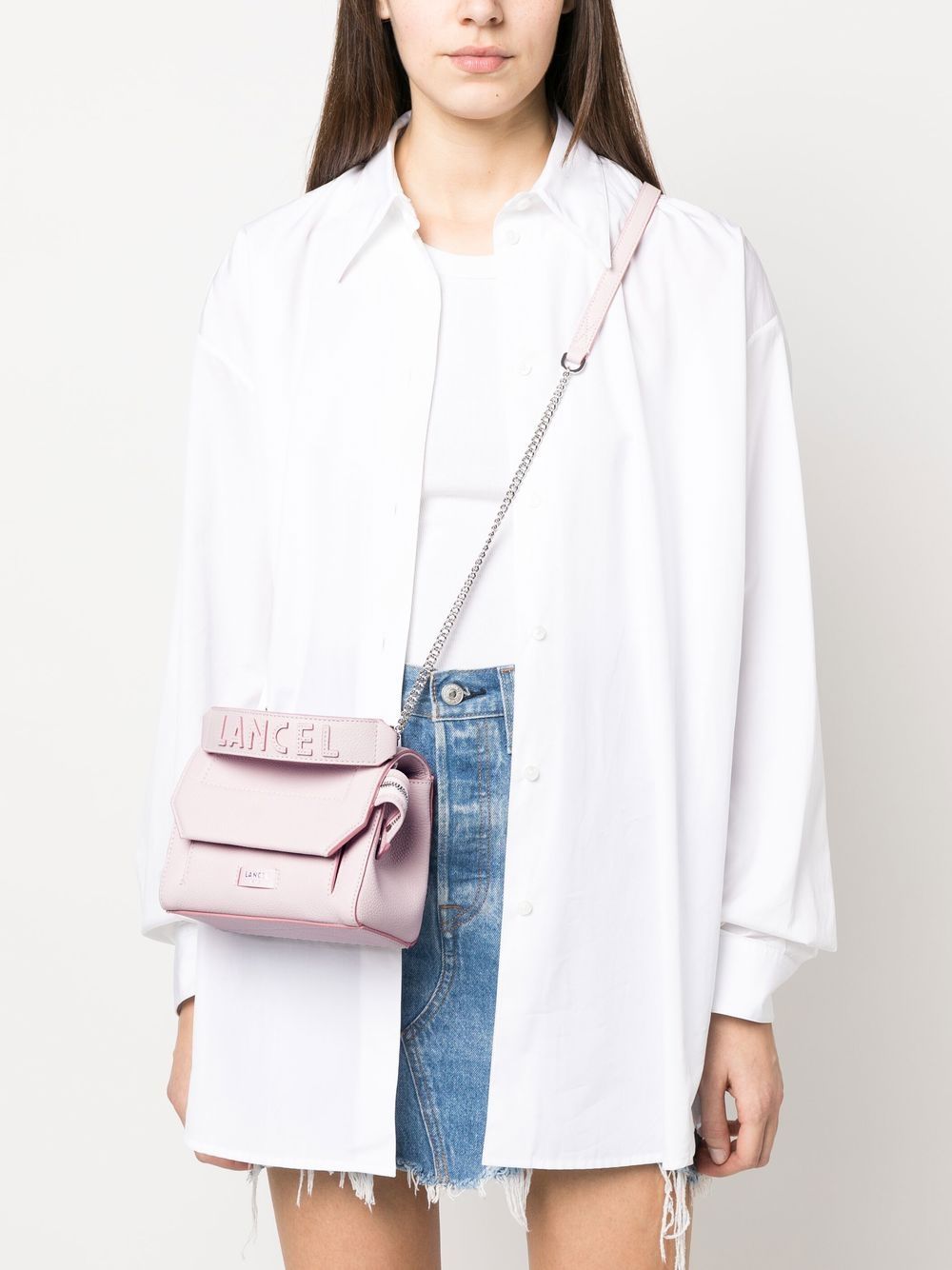 Shop Lancel Small Ninon De  Flap Bag In Pink