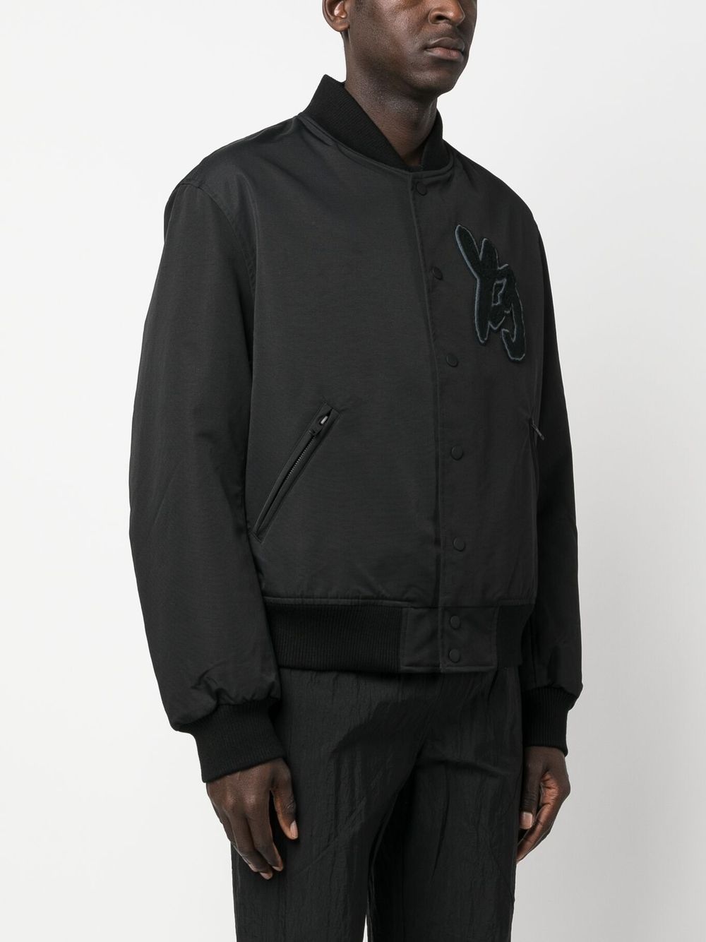 Y-3 long-sleeve logo-patch Bomber Jacket - Farfetch