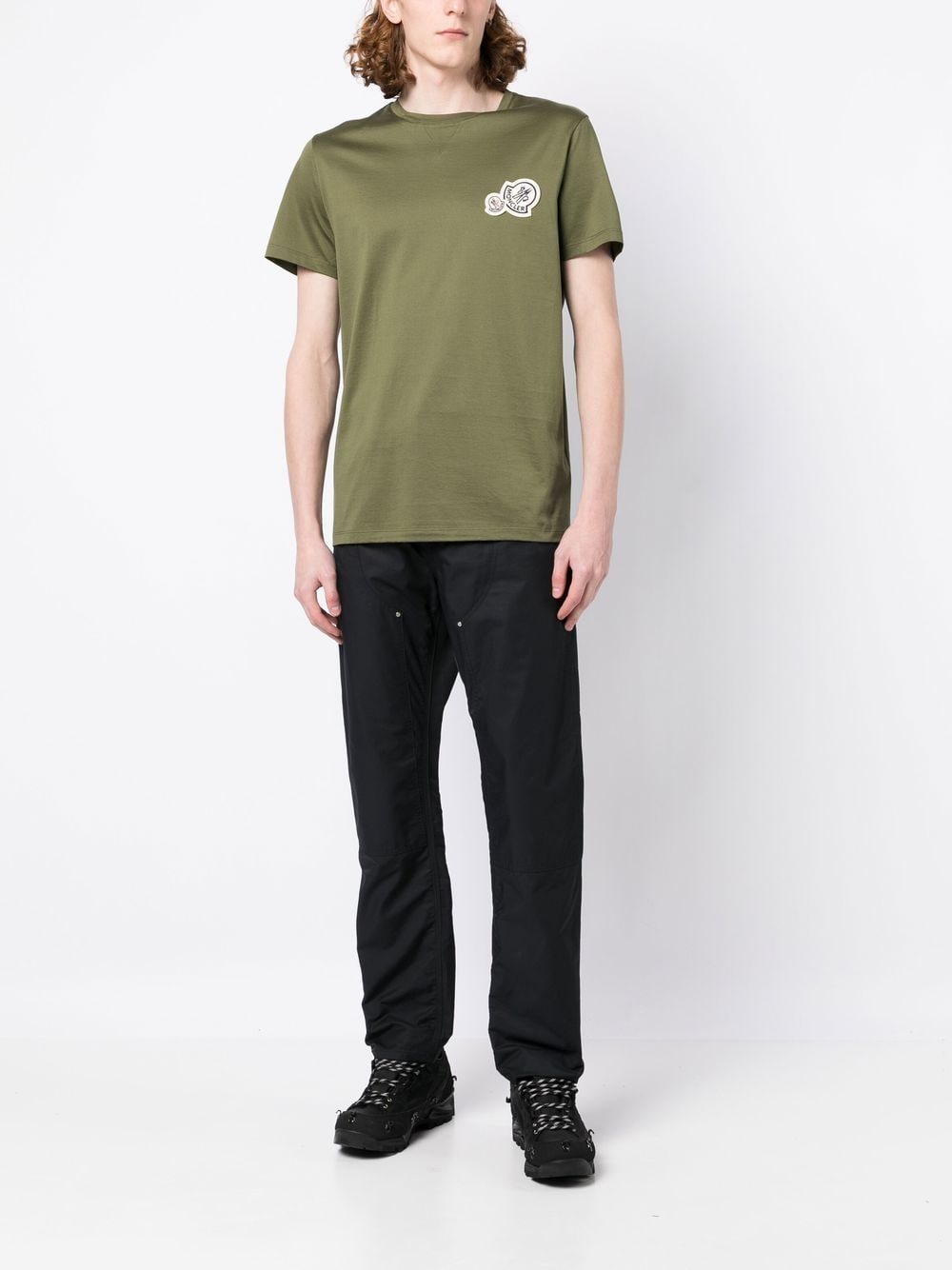 Moncler T-shirt met logopatch - Groen