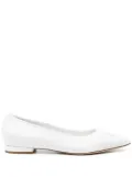 Casadei embossed-logo 15mm leather ballerinas - White