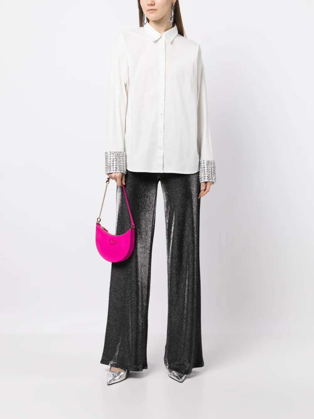Retrofete Blouse met lange mouwen - Wit
