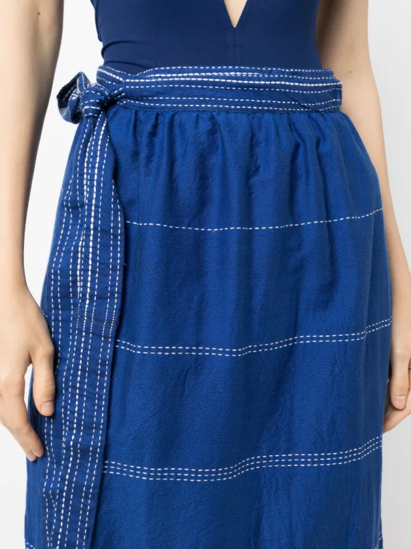 Lemlem Inku Cotton Wrap Skirt | Blue | FARFETCH
