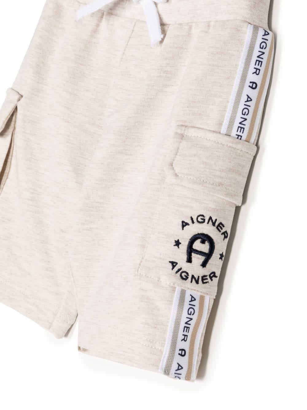 Shop Aigner Embroidered-logo Shorts In Neutrals