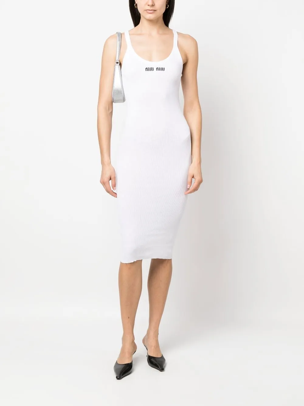 Miu Miu Onderjurk met logo - Wit