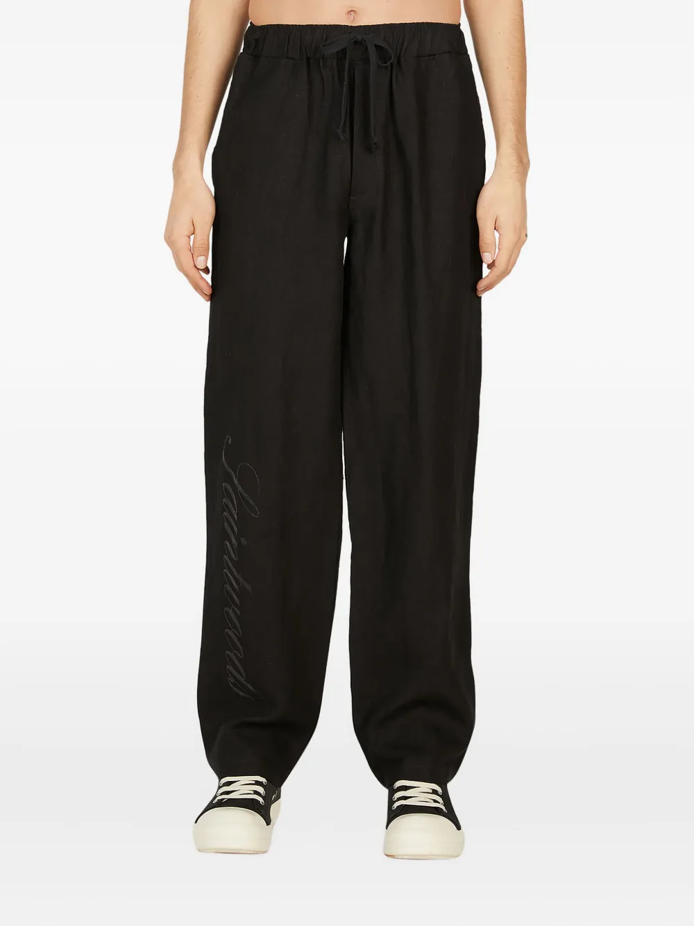 Saintwoods logo-print trousers | Black | Image 1
