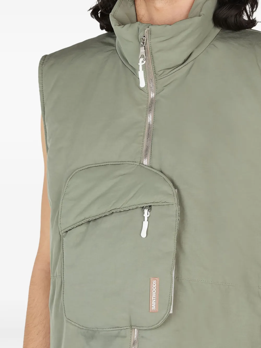Saintwoods Khaki Insulated Vest In Green