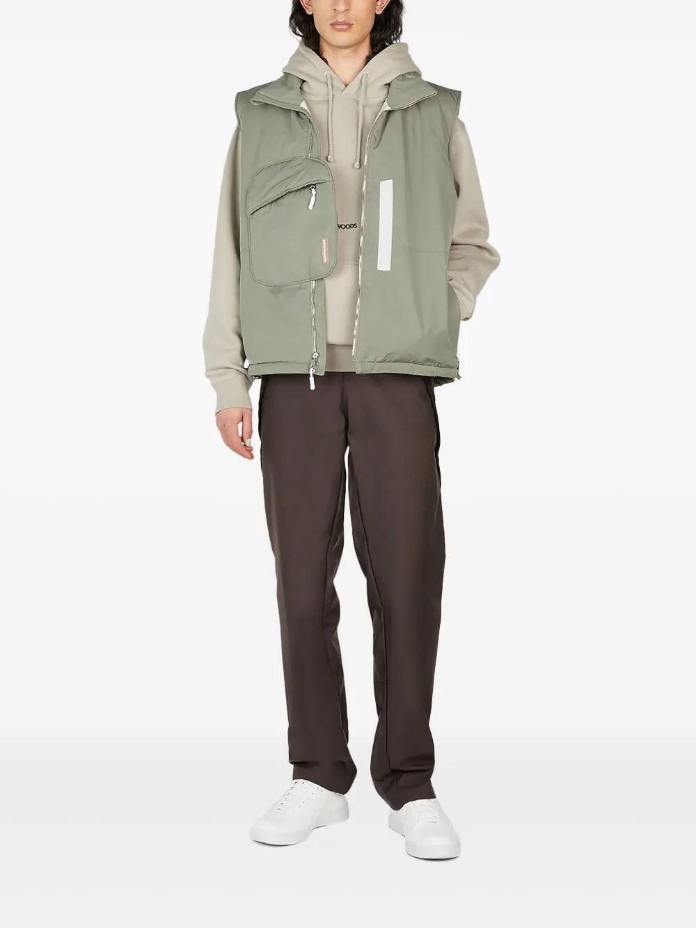 Saintwoods Khaki Insulated Vest In Green