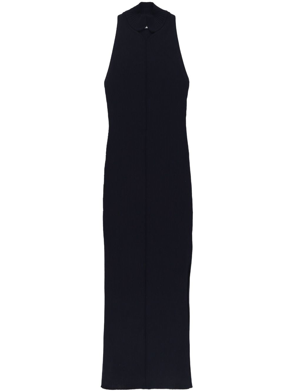 Courrèges Ribbed-knit Midi Dress In Black