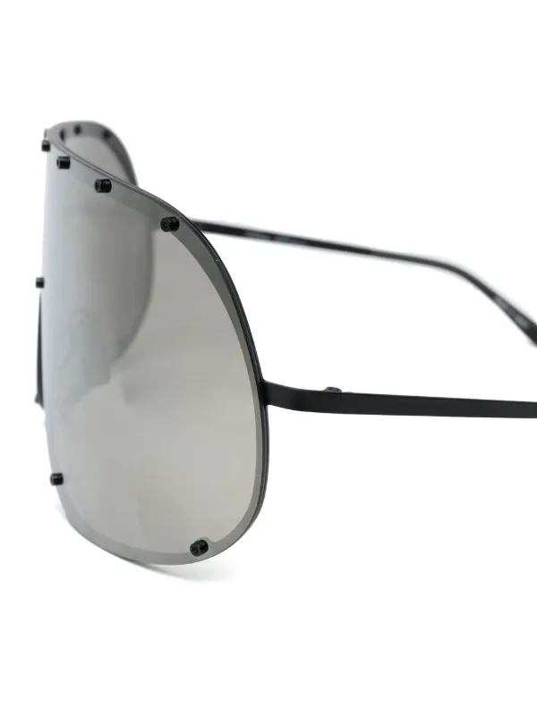 Rick Owens DRKSHDW Oversize Mask Sunglasses | Black | FARFETCH