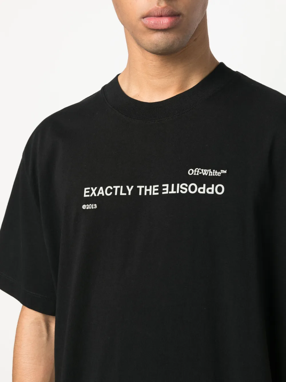 slogan-print short-sleeve T-shirt