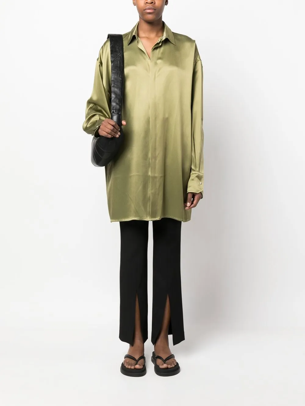 SA SU PHI Satijnen blouse - Groen