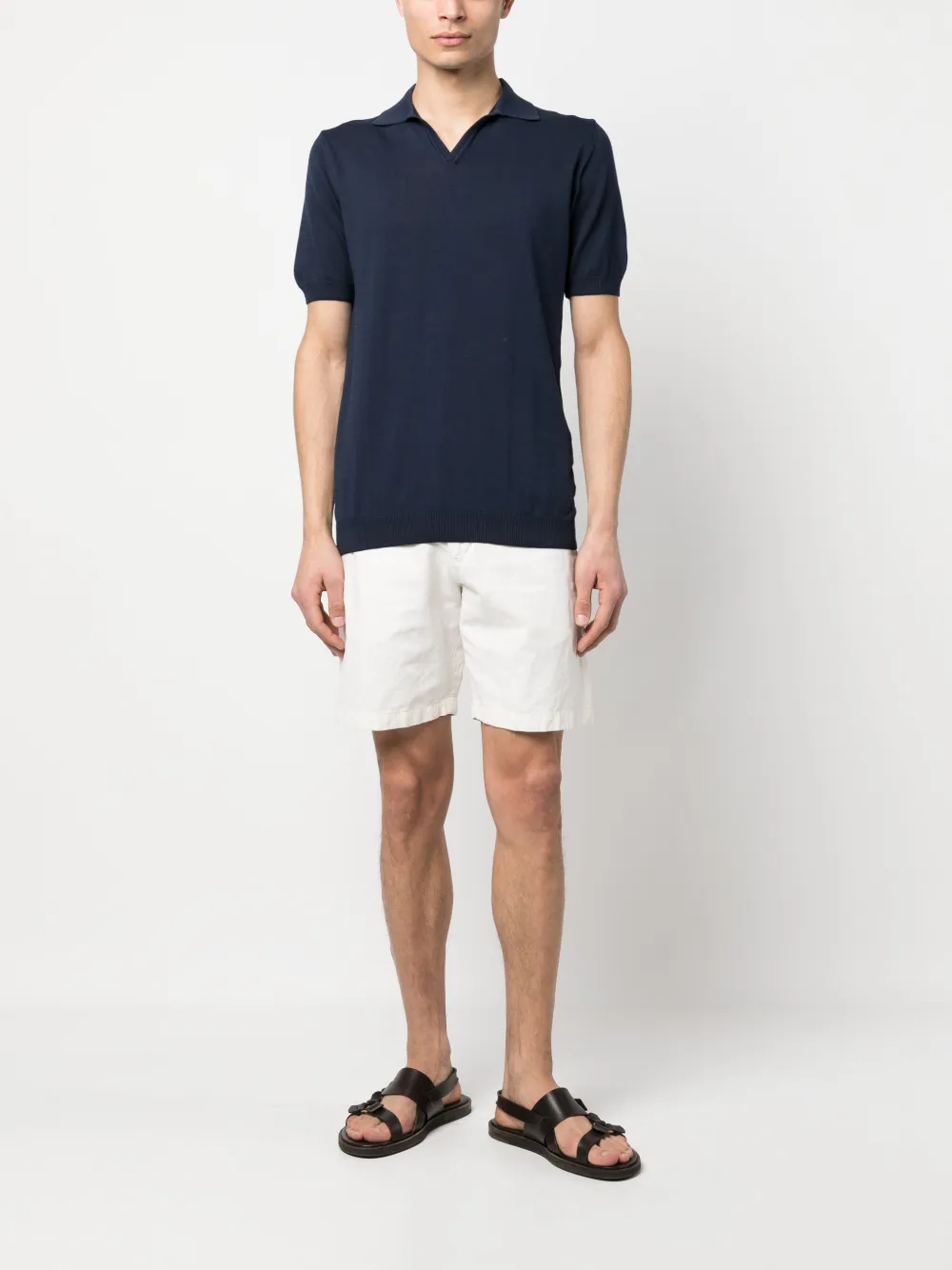 Daniele Alessandrini Gebreid poloshirt - Blauw