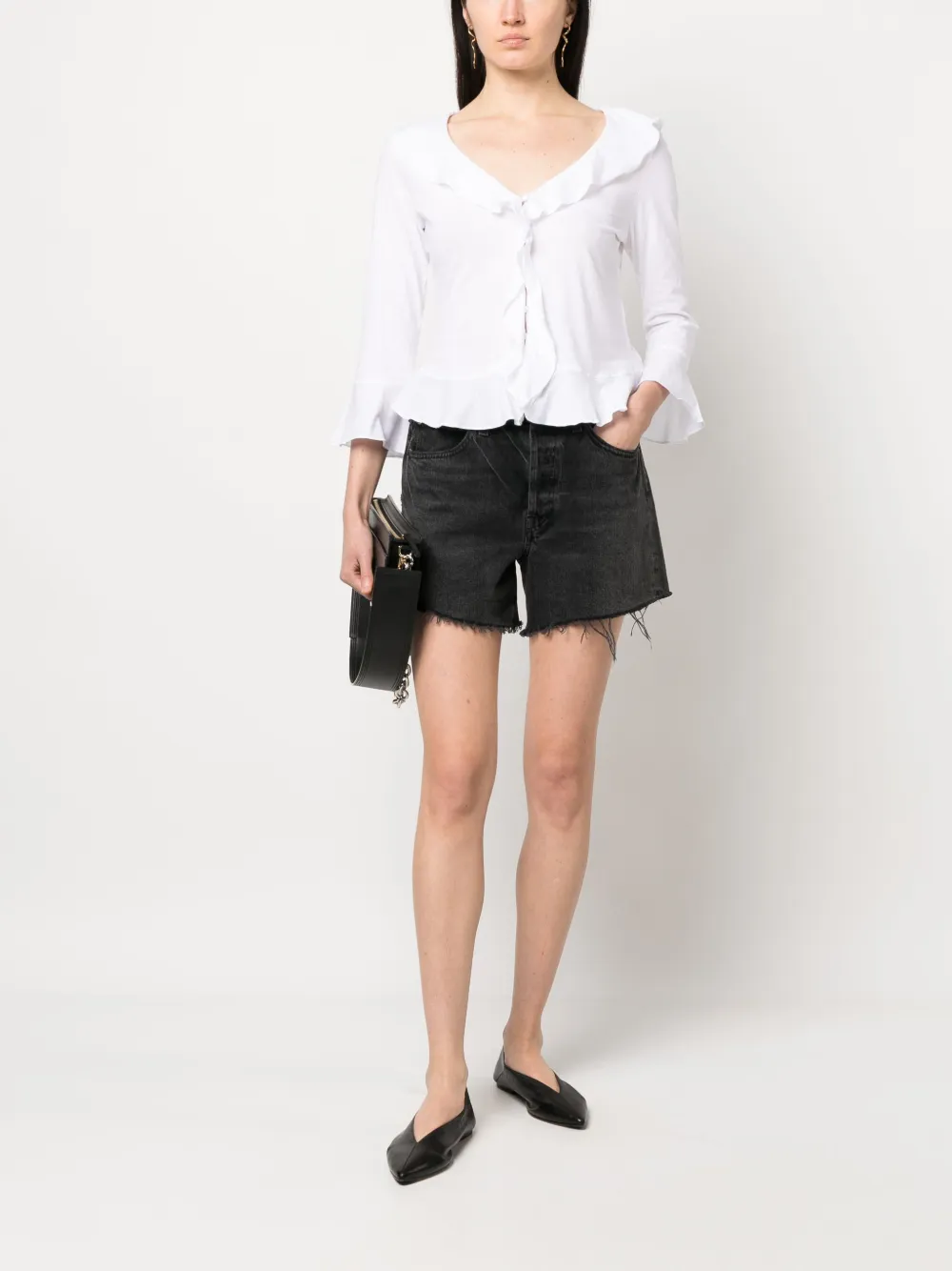 Dorothee Schumacher Blouse met ruchemouwen - Wit