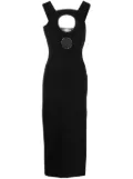 Genny round cut-out sheath dress - Black