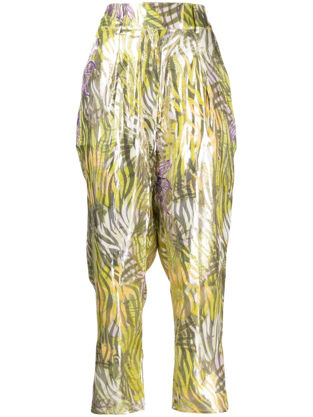 Hayley Menzies Tropical Print Trousers In Green