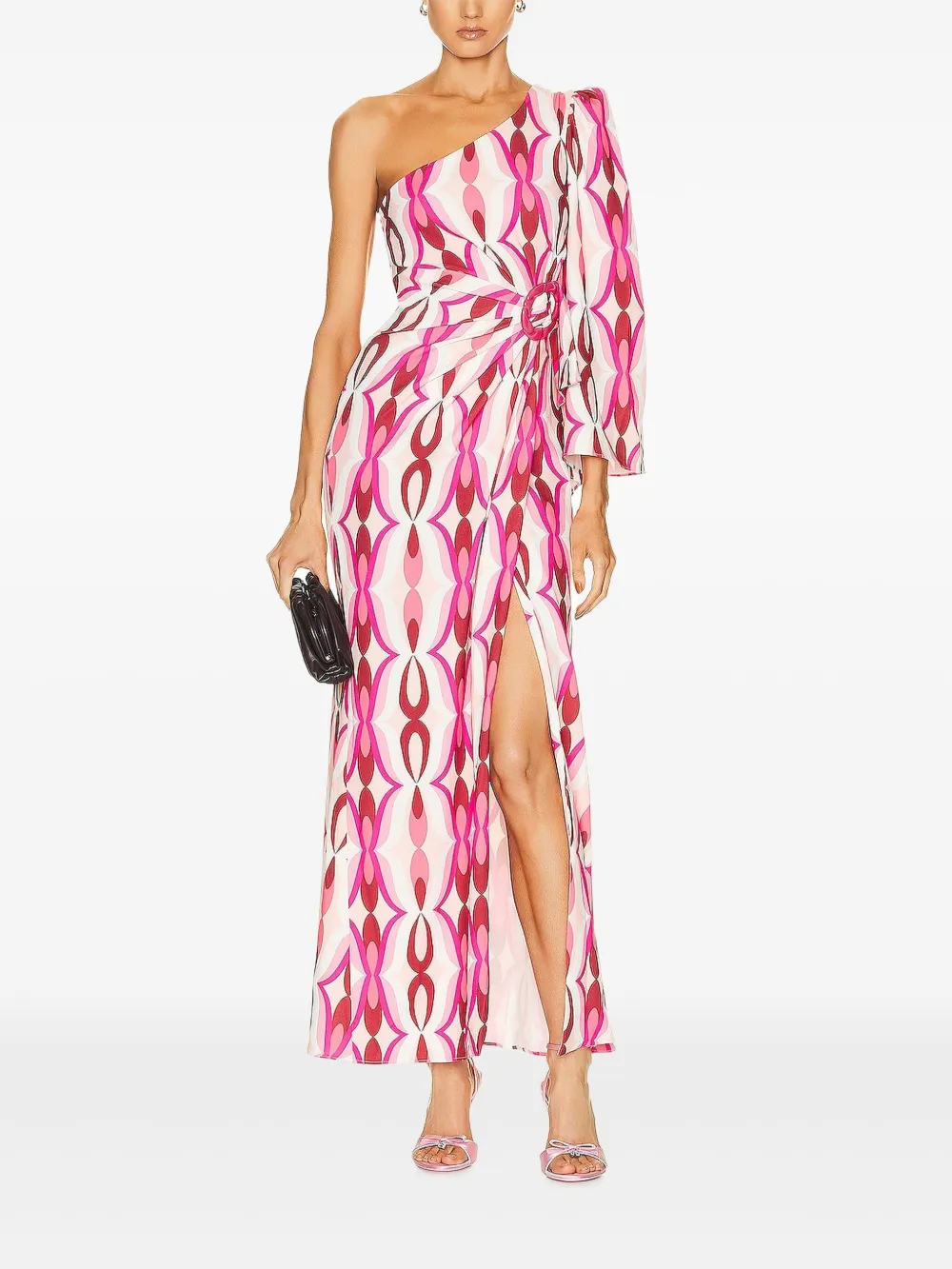 PatBO one-shoulder patterned maxi dress | Pink | Image 1
