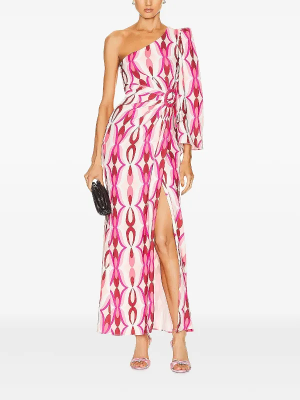 patbo pink dress PatBO Flutter Sleeve Maxi Dress in Azalea