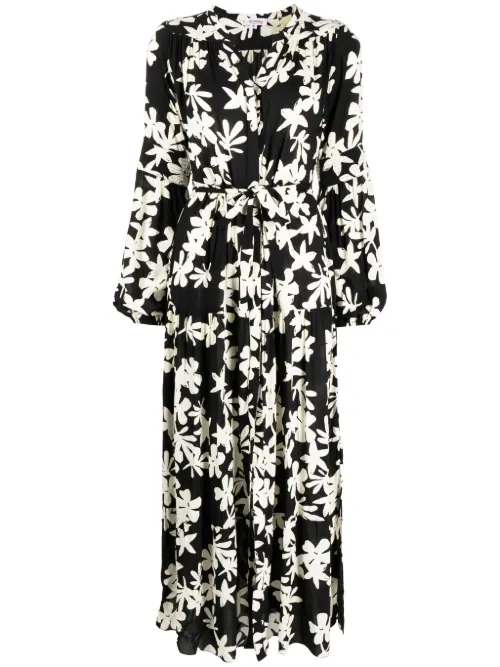 Lemlem robe longue à fleurs - Noir - lemlem - Modalova
