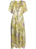 Hayley Menzies metallic print button-down dress - Green