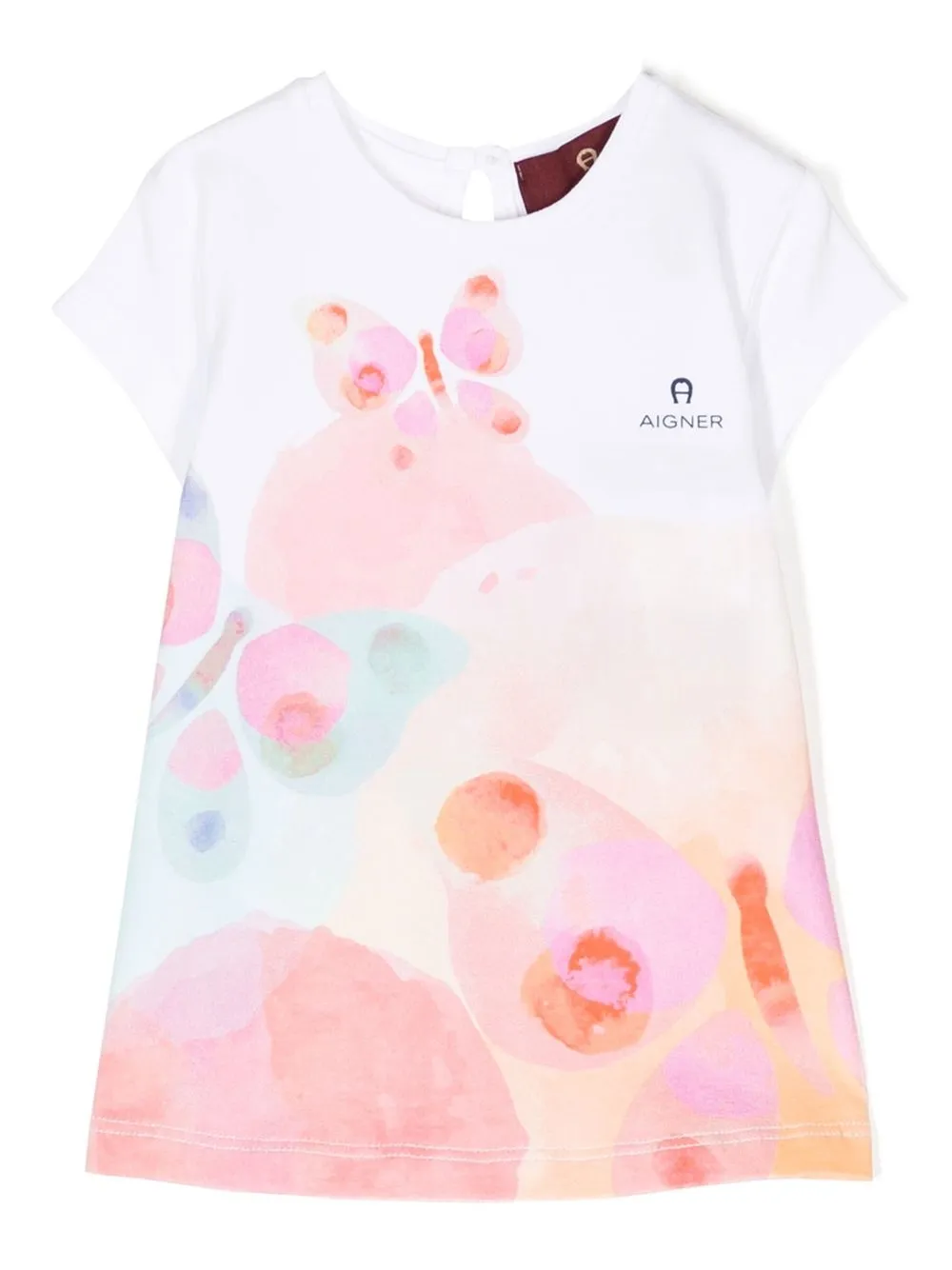 Aigner Babies' Butterfly Cotton T-shirt In Weiss