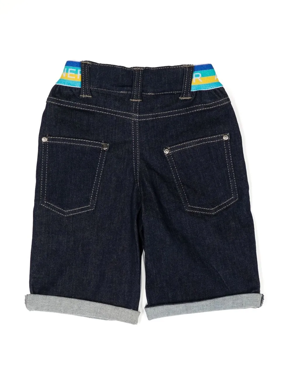 Aigner Kids Spijkershorts met geborduurd logo - Blauw