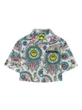 BARROW graphic floral-print shirt - White