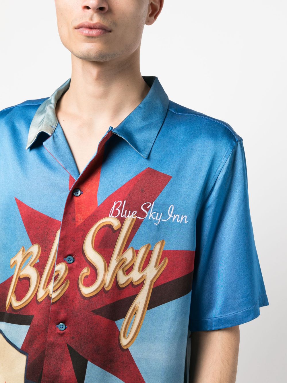 Shop Blue Sky Inn Graphic-print Short-sleeve Shirt In Blau