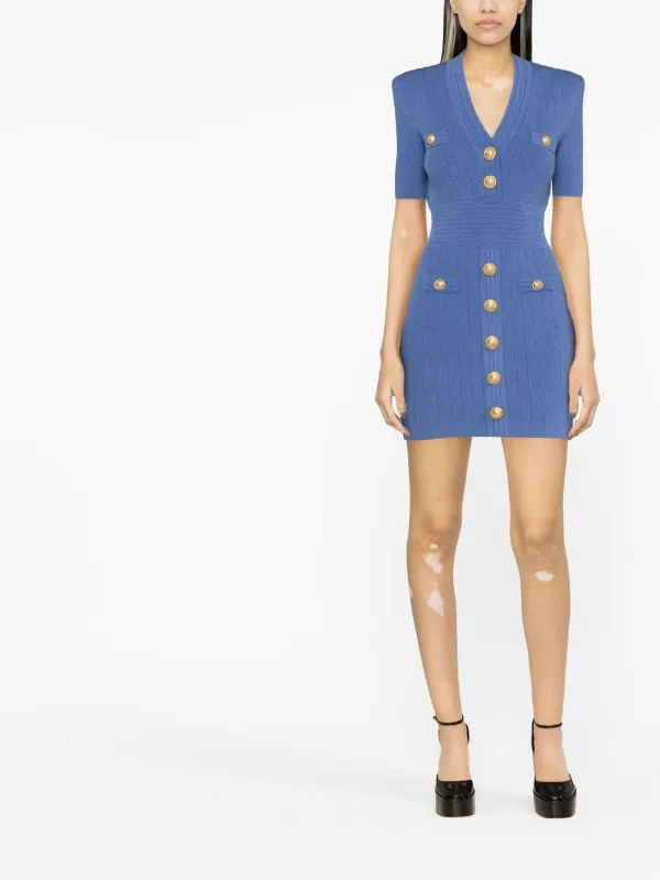 mytologi kobber Villig Balmain Knitted Mini Dress - Farfetch