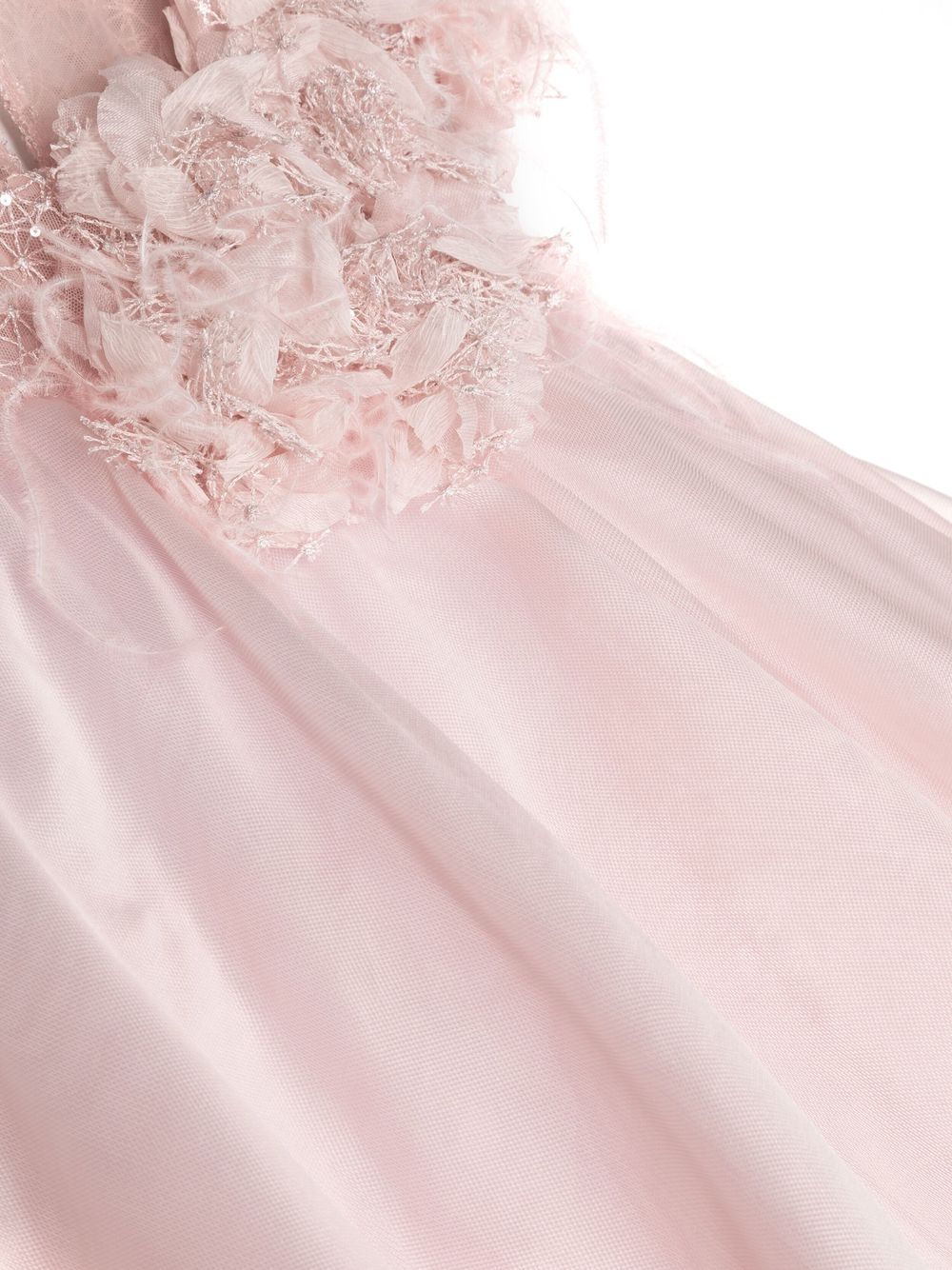 Shop Marchesa Couture Flower-appliqué Occasion Dress In Pink