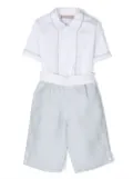 La Stupenderia cotton-linen trouser set - White