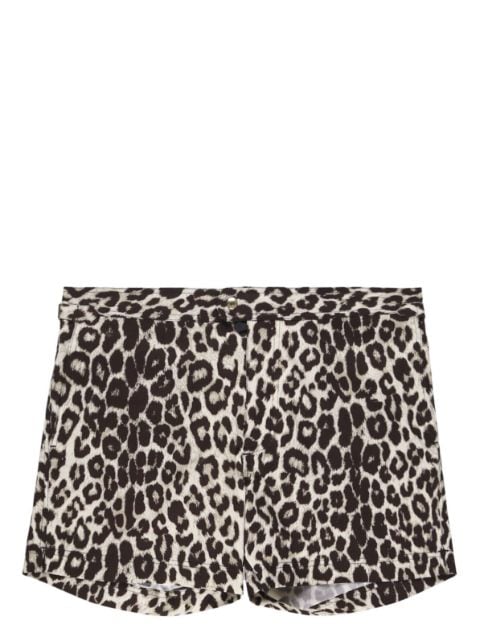 TOM FORD shorts de playa con estampado de leopardo