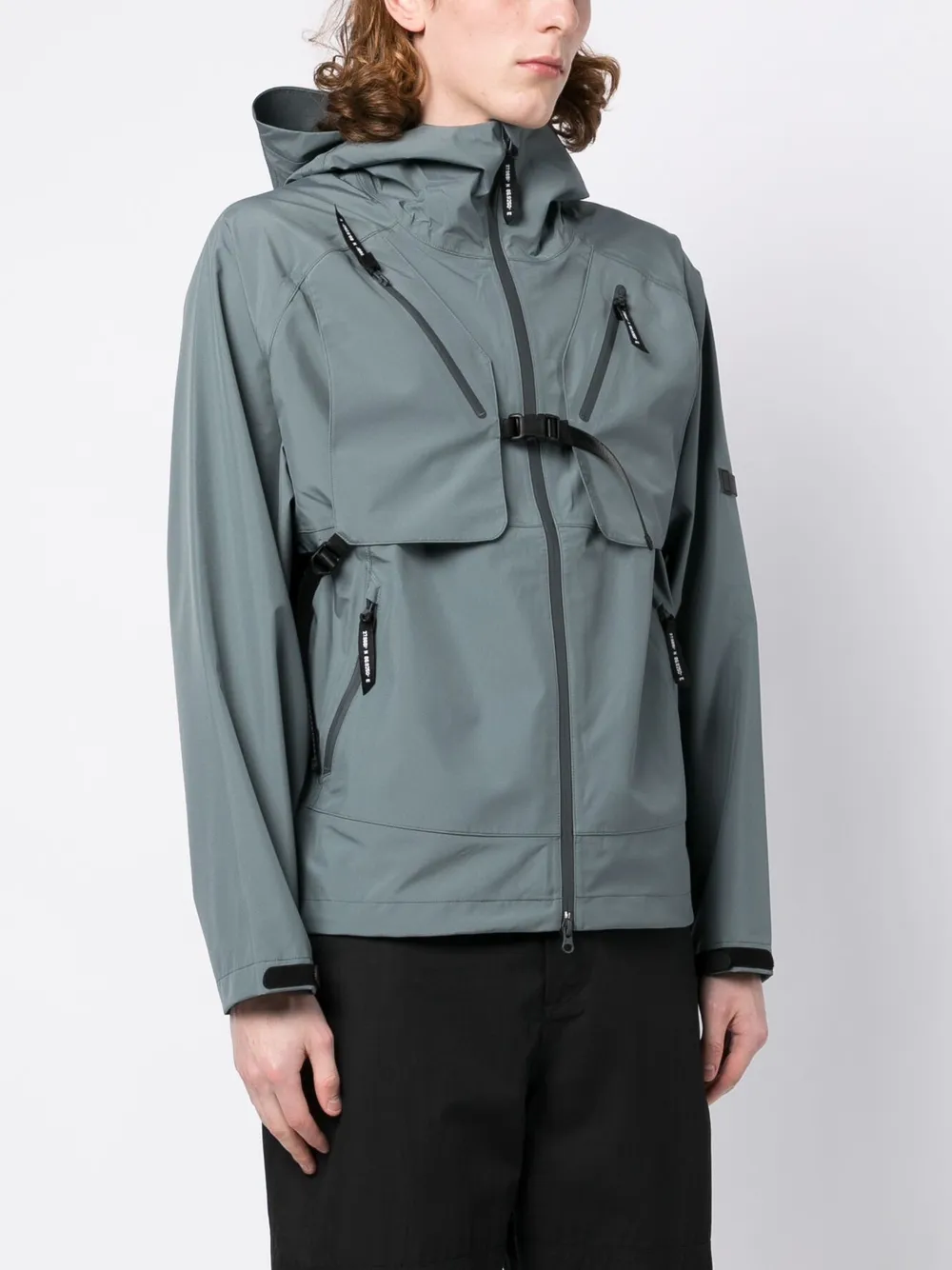 Spoonyard Multiple-pockets Taped Jacket In Blau