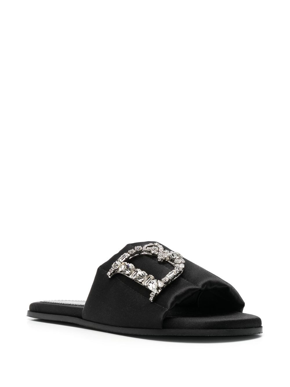Shop Dsquared2 Crystal-embellished Flat Sandals In Schwarz