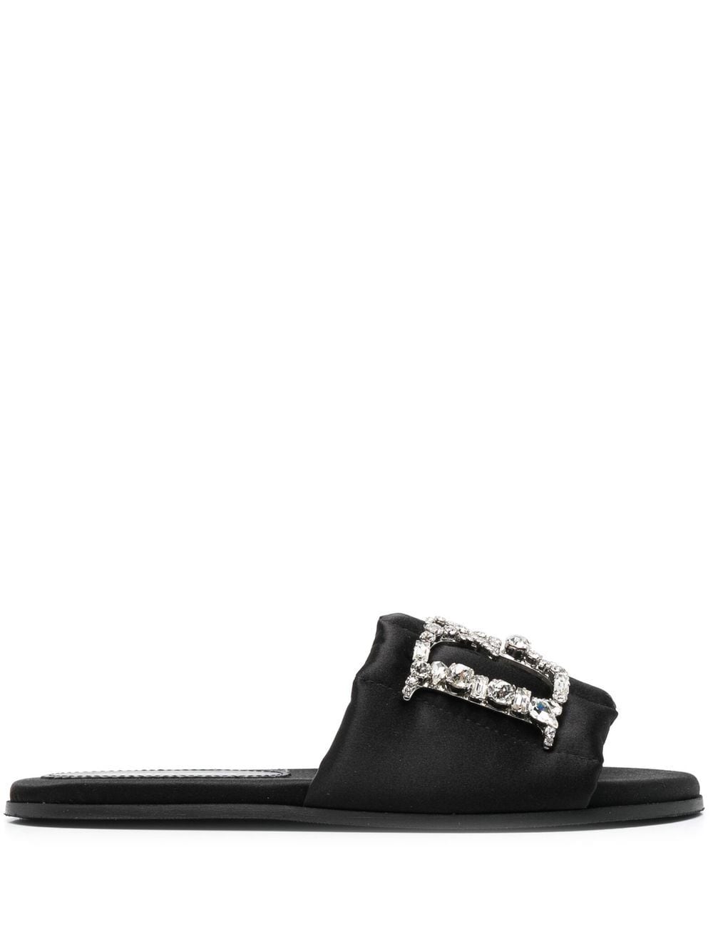 Shop Dsquared2 Crystal-embellished Flat Sandals In Schwarz