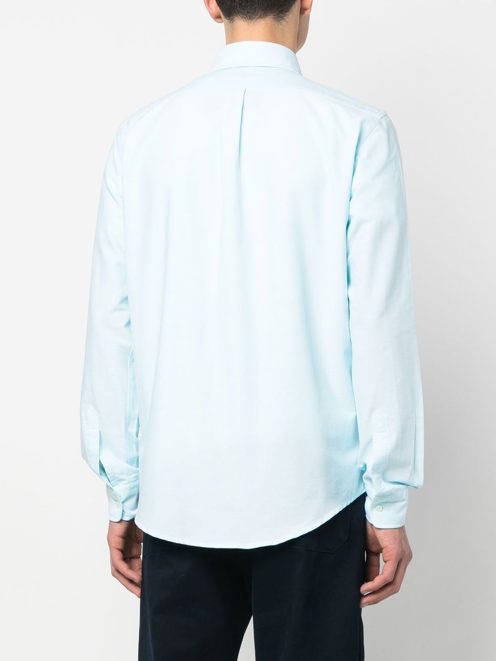 Shop Aspesi Chest Pocket Long-sleeved Shirt In Blau