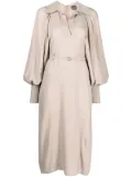 Lorena Antoniazzi spread-collar belted midi dress - Neutrals