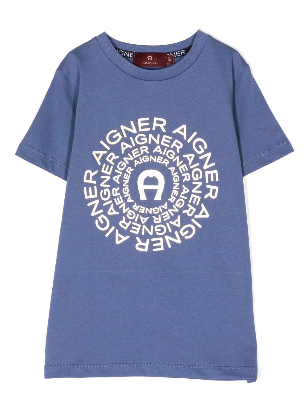 aigner kids t-shirt en coton à logo imprimé - bleu