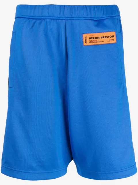 Heron Preston logo-patch track shorts