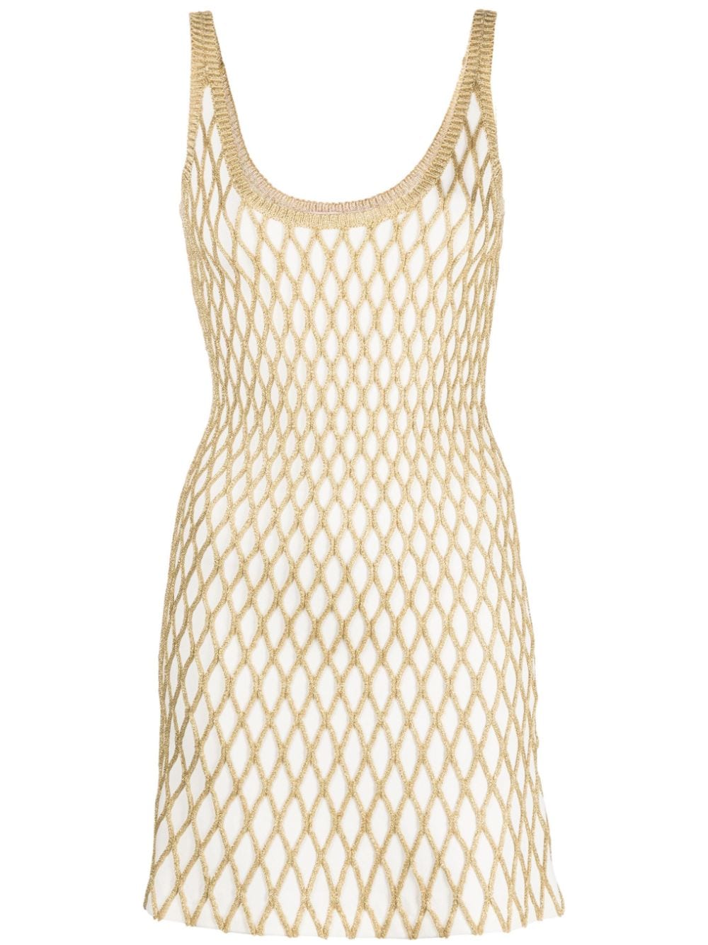 Shop Valentino Scoop-neck Sleeveless Dress In White