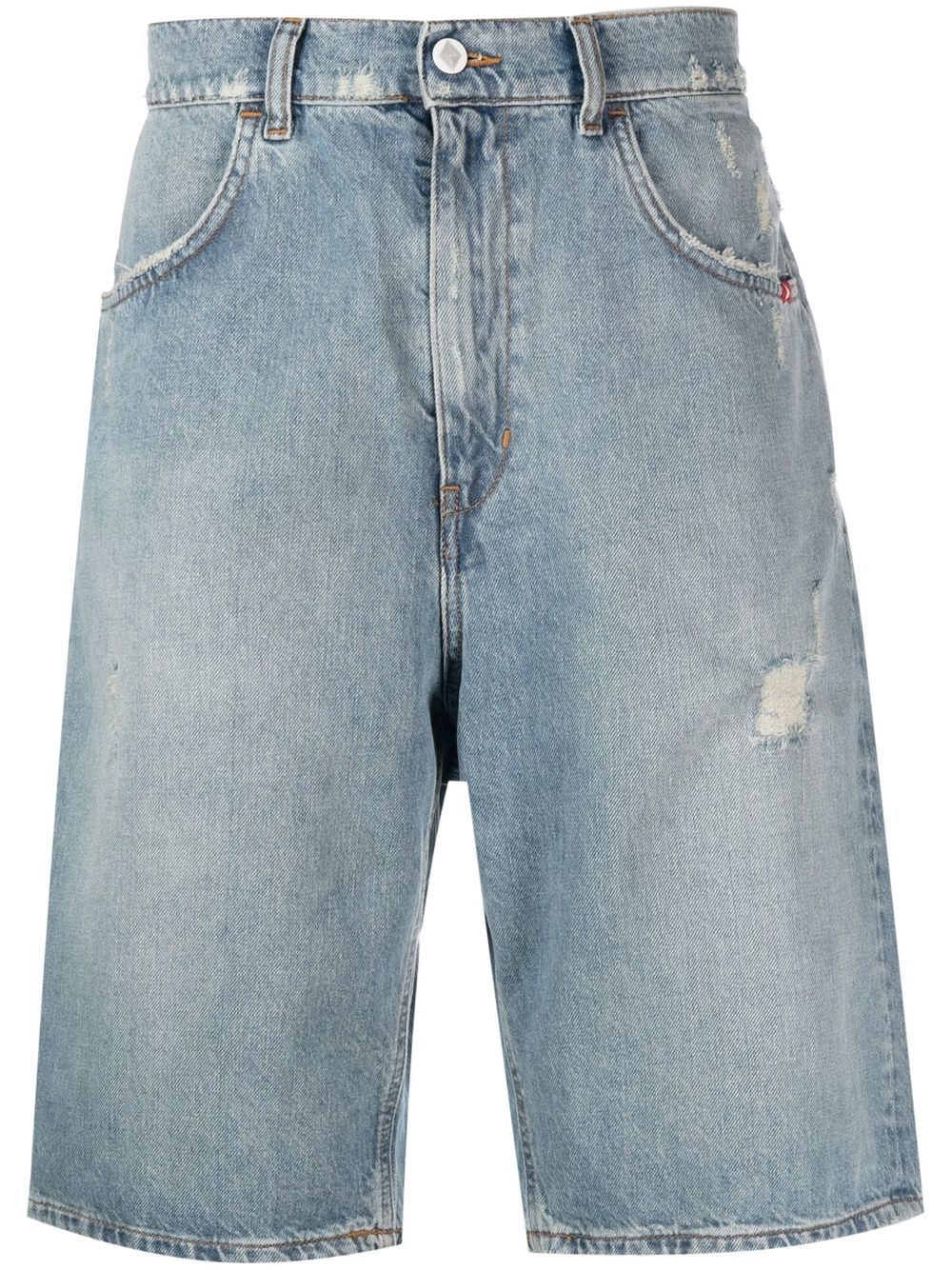 AMISH straight-leg denim shorts - Blue