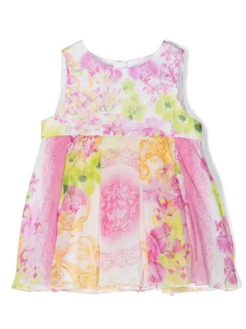 Versace Kids Barocco-print sleeveless dress