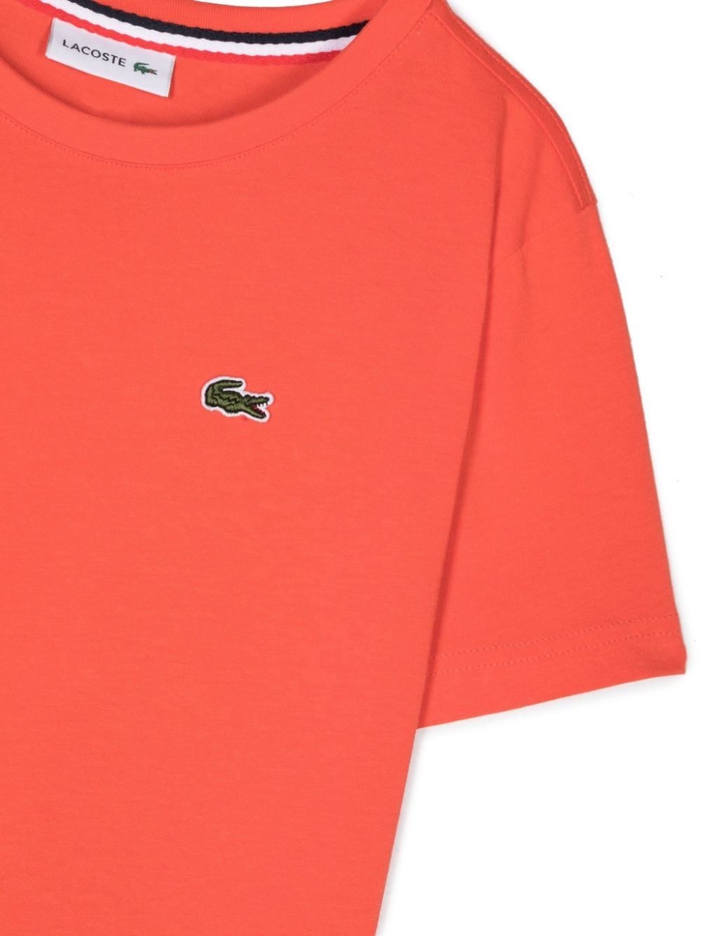 Shop Lacoste Logo-patch Cotton T-shirt In Orange